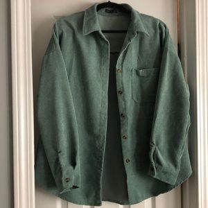 MIHOLL Corduroy Green Button Down Shirt/Jacket